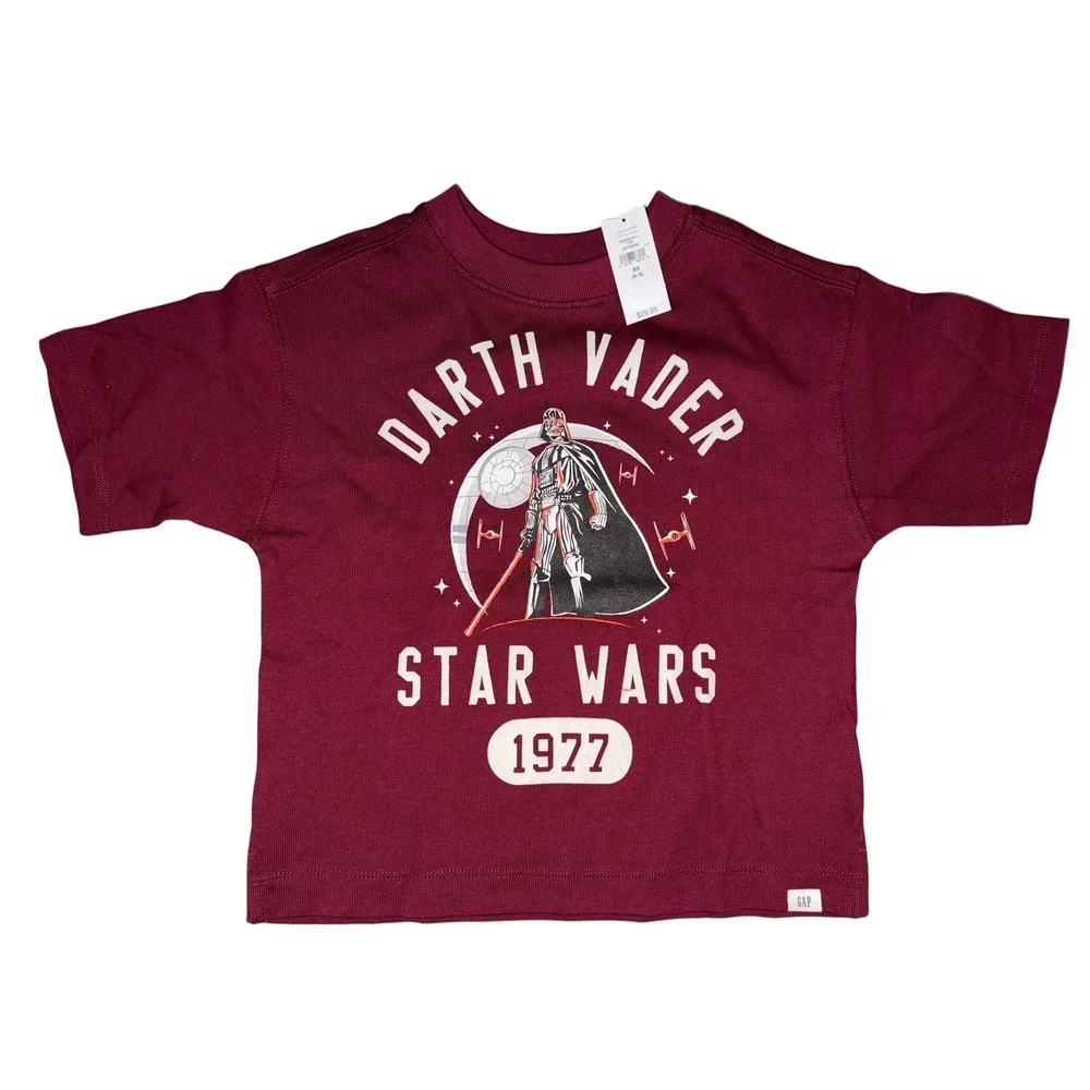 Gap Kids Star Wars Darth‎ Vader Graphic T-Shirt Maroon 1977 XS 4-5 NWT Q3
